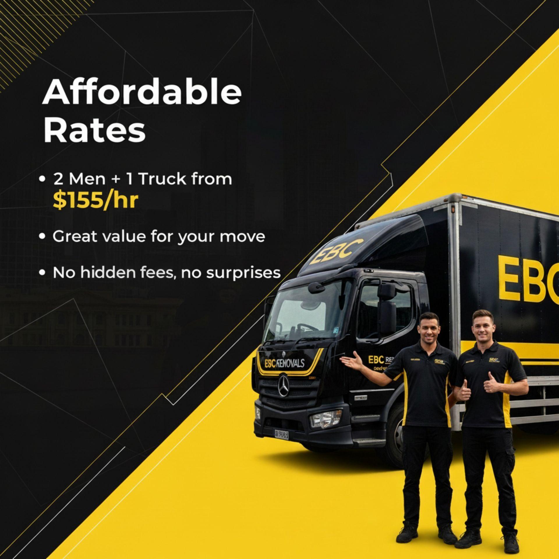 Truck with two guys and our price rate